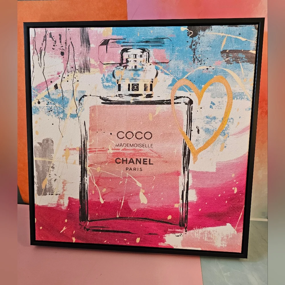 💖Luxe Framed Artwork-Chanel No. 5 Perfume Bottle Wall Art Framed Print 💐 - Picture 10 of 10